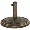 Outsunny Round Patio Umbrella Base, 26 lbs Resin Outdoor Umbrella Stand Base, Patio Umbrella Stand for 1.3"/1.5"/1.9" Umbrella Poles for Outdoor, Lawn