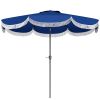 Outsunny 9FT Patio Umbrella, UPF 30+ Outdoor Market Umbrella with Crank, 8 Ribs, Push Button Tilt, Vented Patio Table Umbrella for Deck Backyard Lawn