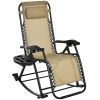 Outsunny Ergonomic Recline: Beige Zero Gravity Rocker with Headrest, Tray & Phone Holder
