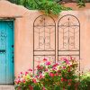 2 Pack Metal Garden Trellis 71" x 19.7" Rustproof Trellis for Climbing Plants Outdoor Flower Support Black