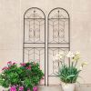 2 Pack Metal Garden Trellis 71" x 19.7" Rustproof Trellis for Climbing Plants Outdoor Flower Support Black