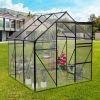 6X6FT-BLACK Polycarbonate Greenhouse Raised Base and Anchor Aluminum Heavy Duty Walk-in Greenhouses for Outdoor Backyard in All Season (W540S00002)