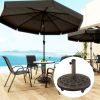 Outsunny Round Patio Umbrella Base with Wheels, 46 lbs Resin Umbrella Stand Base