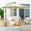 Outsunny 10' Cantilever Tilt Offset Patio Umbrella w/ UV & Water Safe Material & Cross Base (Weight Not Included), Beige