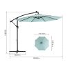 10ft Solar LED Offset Hanging Market Patio Umbrella (Navy blue )