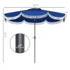 Outsunny 9FT Patio Umbrella, UPF 30+ Outdoor Market Umbrella with Crank, 8 Ribs, Push Button Tilt, Vented Patio Table Umbrella for Deck Backyard Lawn