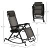 Outsunny Relaxation Redefined: Grey Zero Gravity Rocker with Headrest, Tray & Phone Holder
