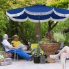 Outsunny 9FT Patio Umbrella, UPF 30+ Outdoor Market Umbrella with Crank, 8 Ribs, Push Button Tilt, Vented Patio Table Umbrella for Deck Backyard Lawn
