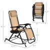 Outsunny Ergonomic Recline: Beige Zero Gravity Rocker with Headrest, Tray & Phone Holder