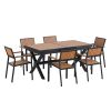 U_Style Experience Outdoor Dining Freedom with a Flexible Set Including Six Chairs and a Table that Extends from 62.9 to 82.6 Inches for Personalized