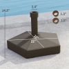 Outsunny Patio Umbrella Base Holder, Heavy Duty Outdoor Umbrella Stand Base, Filled Up to 42lbs with Stand or 33lbs with Water for Garden, Poolside
